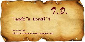 Tamás Donát névjegykártya
